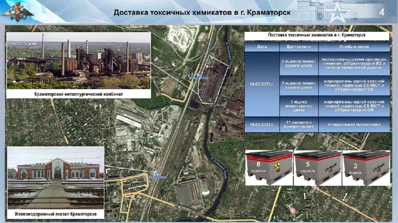 Поставка токсичных химикатов на Украину Кроме того, Министерство обороны Российс…
